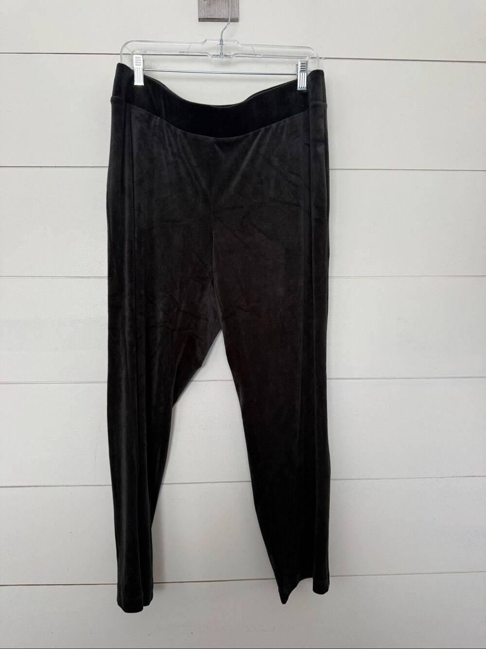 J. Jill Women’s Large Black Slim Leg Velvet Velour Jogger Pull on Pants